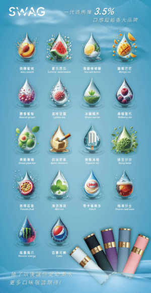 Alternative view of SWAG 一代煙彈 – 陶瓷霧化芯 3.5%尼古丁鹽 30+種口味 3顆裝 通用一代煙彈 【買五盒送皮革主機・台灣現貨】